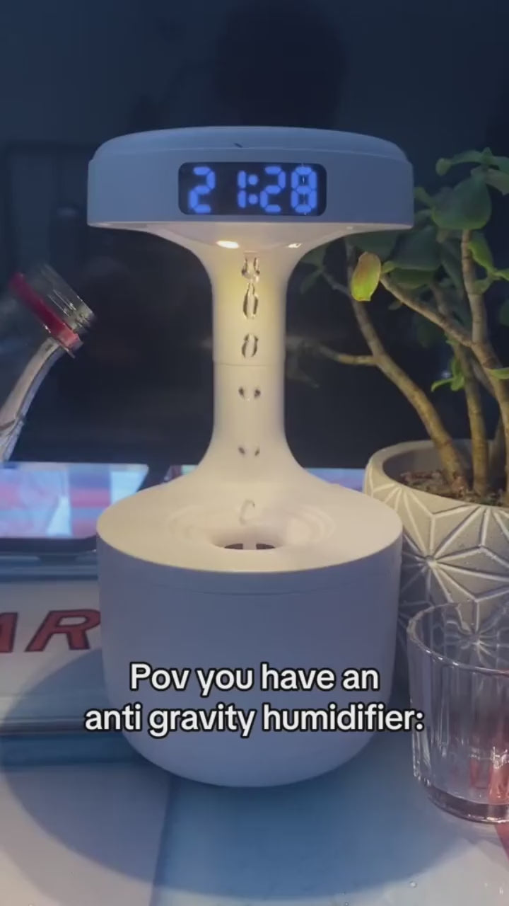 "Premium Anti-Gravity Levitating Water Drops Air Humidifier - Modern Home Wellness & Decor.
